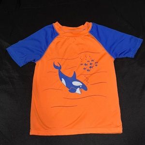 Boys Shark Shirt 5T Orange and Blue Palace est 1989